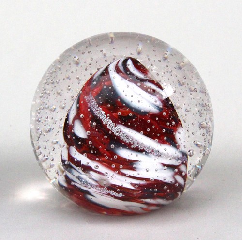 Click to view detail for DB-874 Glass Paperweight-Peppermint Pop $75